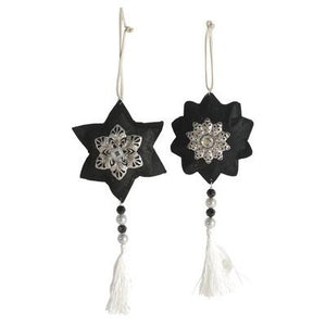 A&B Home Snowflake & Star Christmas Ornaments - 2 Asst Pc/Box - Set Of 12