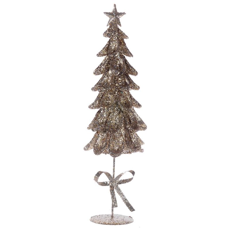 A&B Home Christmas Decor Mesh Ruffle Topiary - Set Of 2