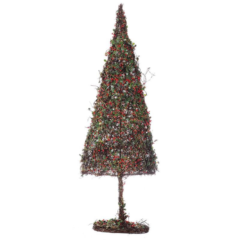 A&B Home Christmas 24" H Grassy/Pip Berry Tree - Set Of 2