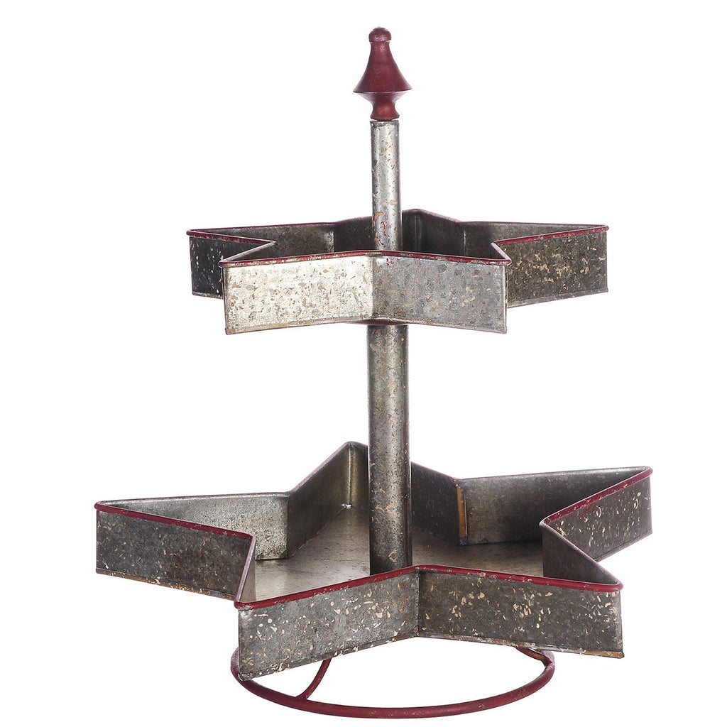 A&B Home Galvanized Star 2-Tier Basket
