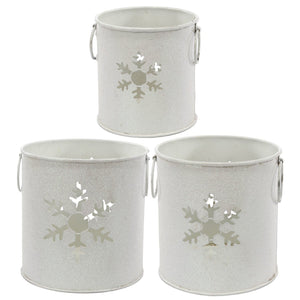 A&B Home Snowflake Holiday Candle Holder - 3Pc/Box - Set of 2