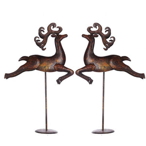 A&B Home Holiday Decor Flying Deer - Set of 2