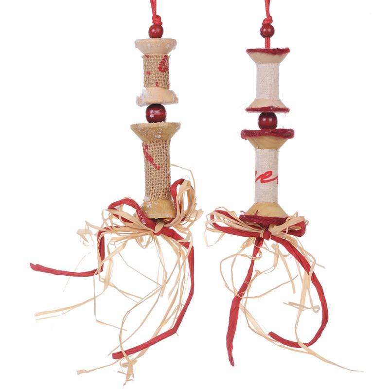 A&B Home Spool Christmas Ornaments - 2Pc/Box - Set Of 3