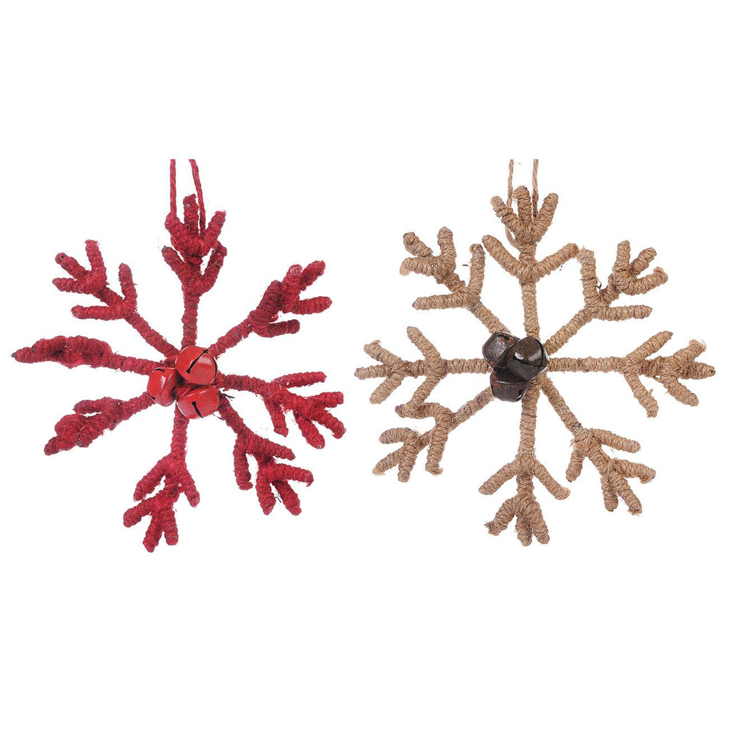 A&B Home Jute Haning Snowflake - 2Pc/Box - Set of 2