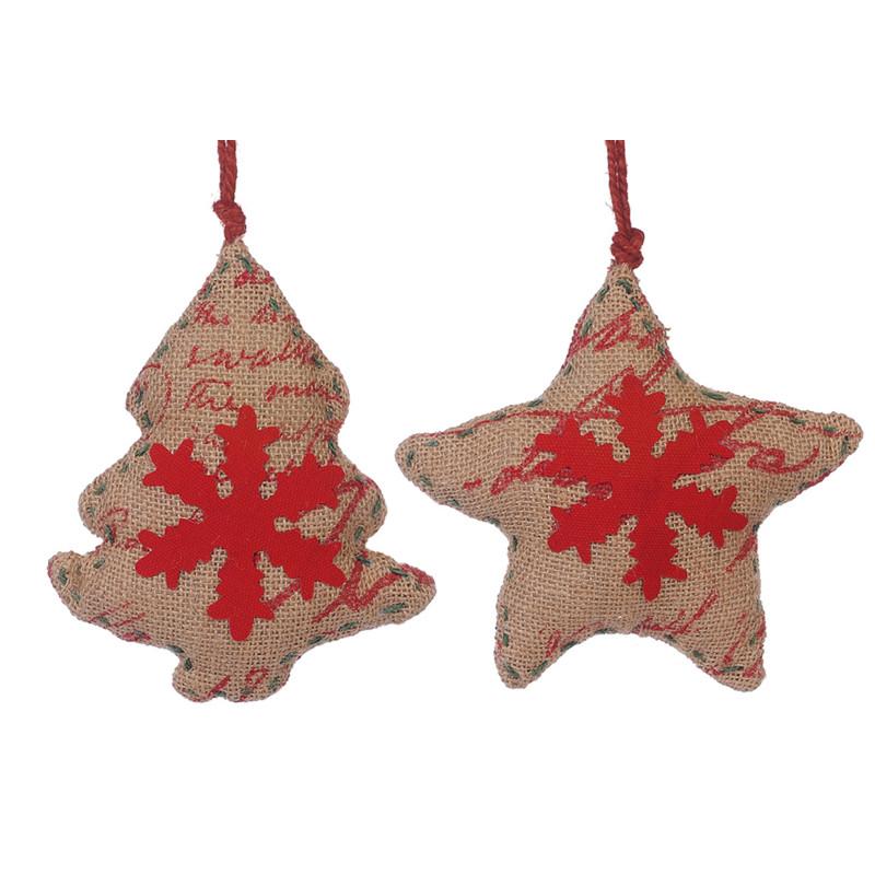 A&B Home Tree/Star Christmas Ornaments (Asst) - Set of 6