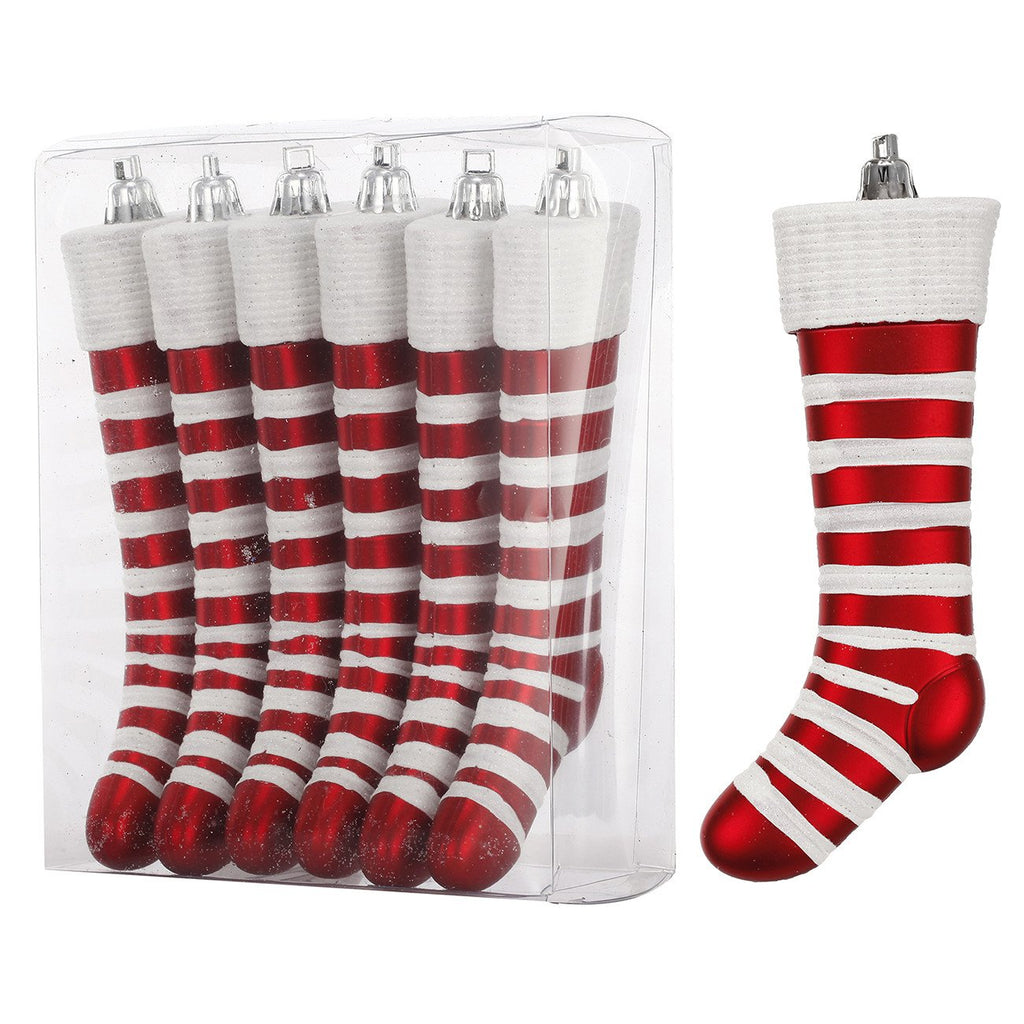 A&B Home Stocking Christmas Ornaments  - 6Pc/Box - Set Of 3