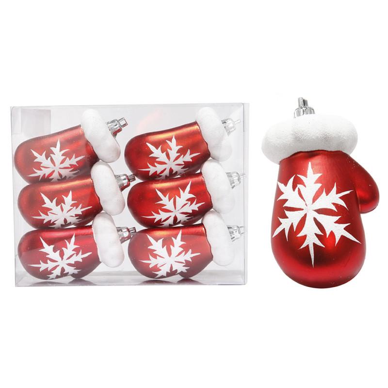 A&B Home Mitten Christmas Ornaments - 6Pc/Box - Set Of 3