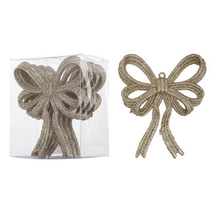 A&B Home Bow Christmas Ornaments - 4Pc/Box - Set of 6