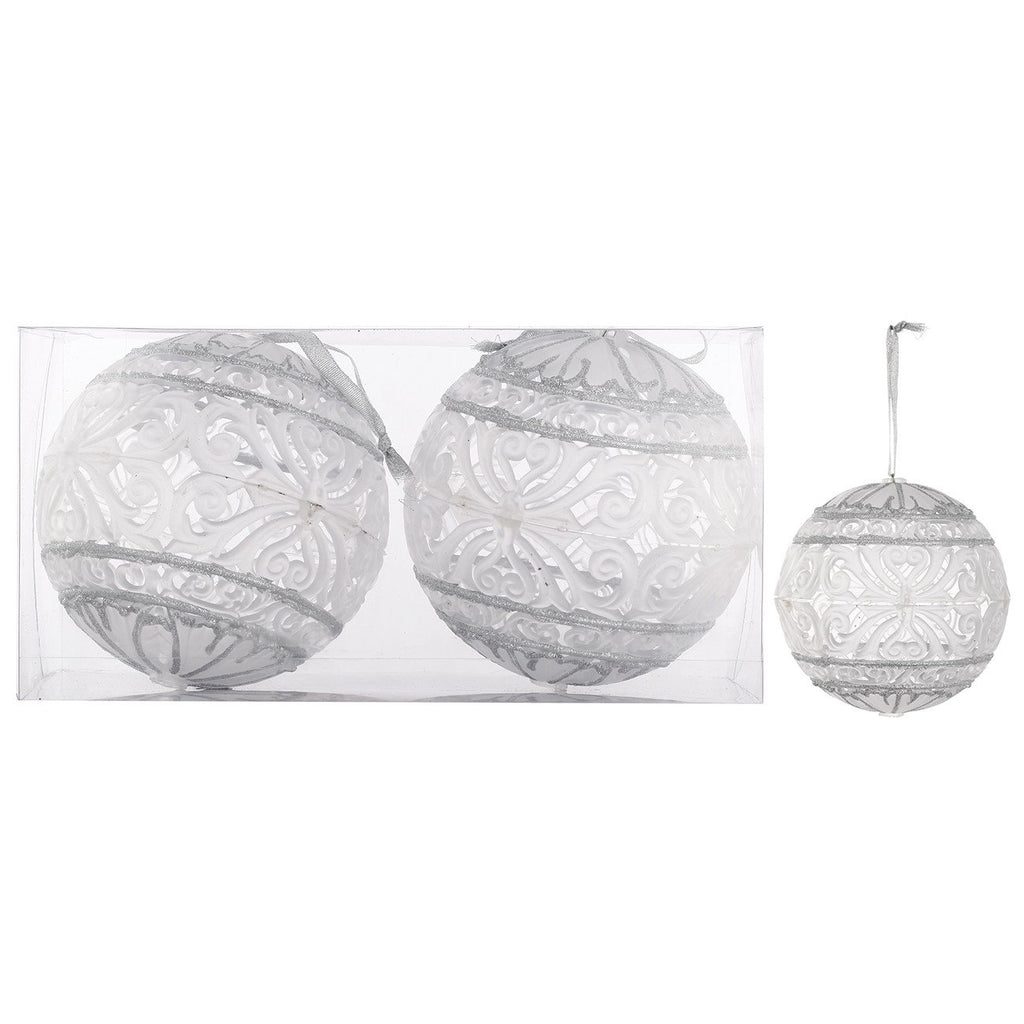 A&B Home Ball Christmas Ornaments - 2Pc/Box - Set of 2
