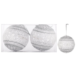 A&B Home Ball Christmas Ornaments - 2Pc/Box - Set of 2