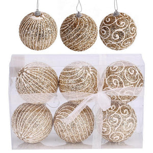 A&B Home Christmas Decor Stripe Ball - 6Pc/Box - Set of 2