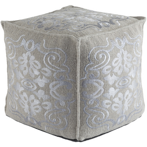 Surya Adeline Cube Pouf - Medallions and Damask - ADPF-1000