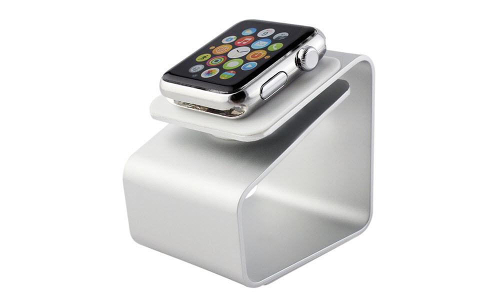 Aluminium Compact Apple Watch Charging Stand Silver