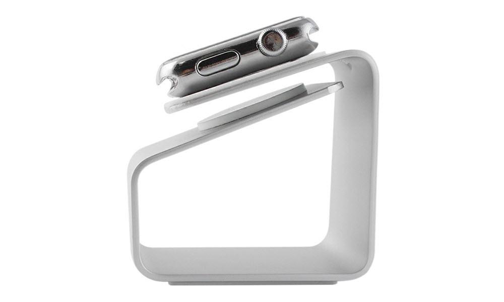 Aluminium Compact Apple Watch Charging Stand Silver