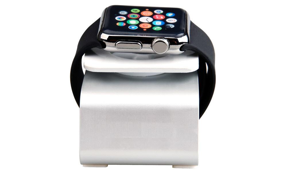 Aluminium Compact Apple Watch Charging Stand Silver