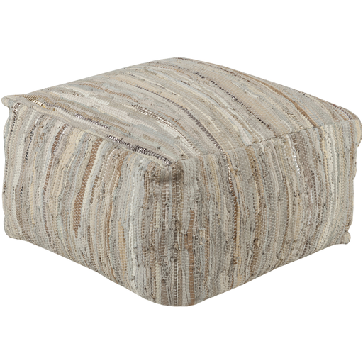 Surya Anthracite Cube Pouf - Textural - ATPF-001