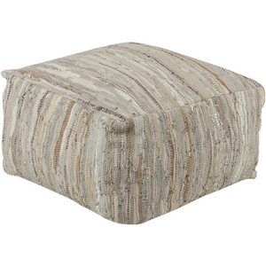Surya Anthracite Cube Pouf - Textural - ATPF-001