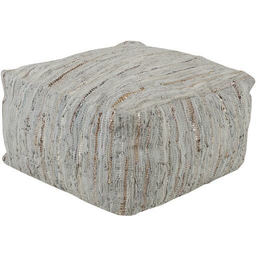 Surya Anthracite Cube Pouf - Textural - ATPF-001