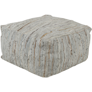 Surya Anthracite Cube Pouf - Textural - ATPF-001