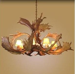 Antlerworx 8 Light Fallow Spray Antler Chandelier (AWC-10)
