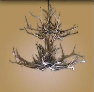 Antlerworx 16 Light Double Tier Elk/Mule Deer Antler Chandelier (AWC-15)
