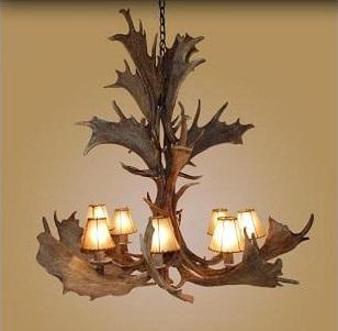 Antlerworx 8 Light Tall Fallow Antler Chandelier (AWC-2)