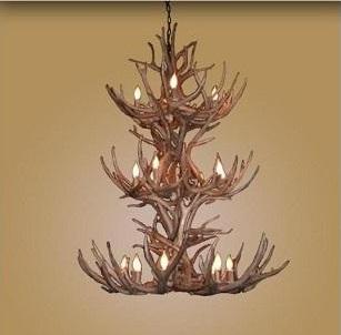Antlerworx 18 Light Triple Tier Mule Deer Antler Chandelier (AWC-8)