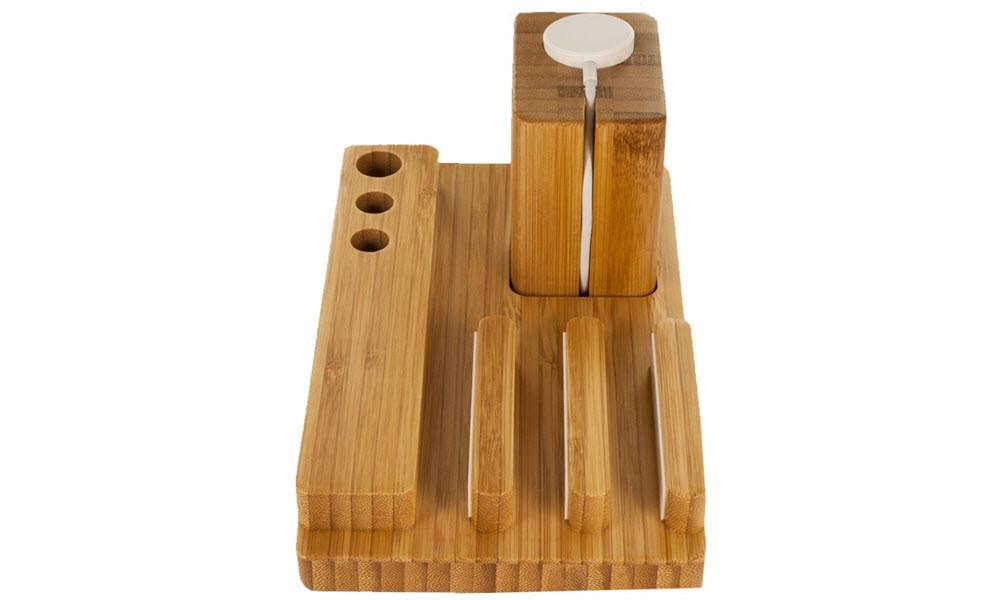 Bamboo Apple Watch Desk Organiser