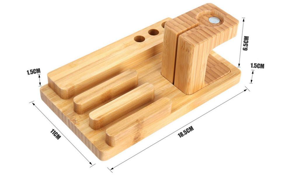 Bamboo Apple Watch Desk Organiser