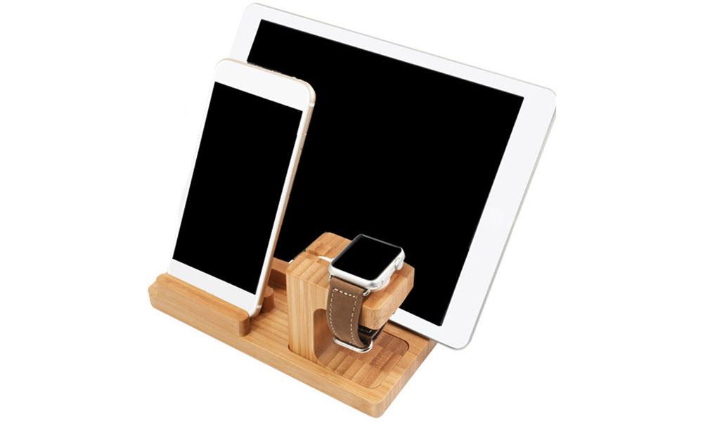 Bamboo Apple Watch Desk Organiser
