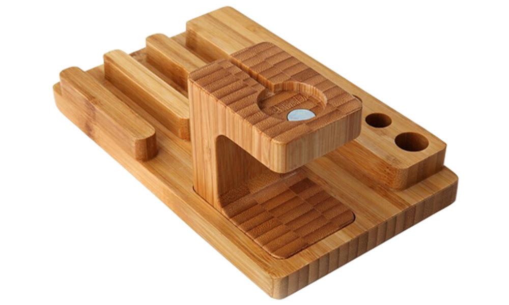 Bamboo Apple Watch Desk Organiser