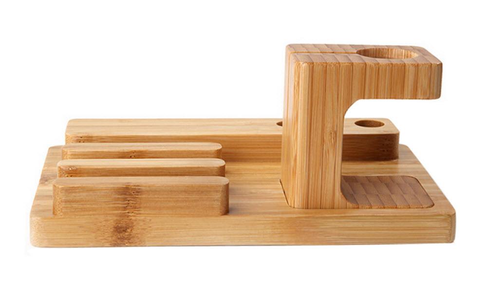 Bamboo Apple Watch Desk Organiser