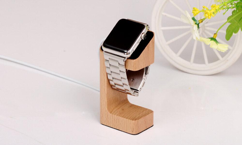 Beech Wood Apple Watch Charging Stand