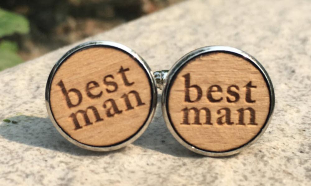 Best Man Wood Cufflinks