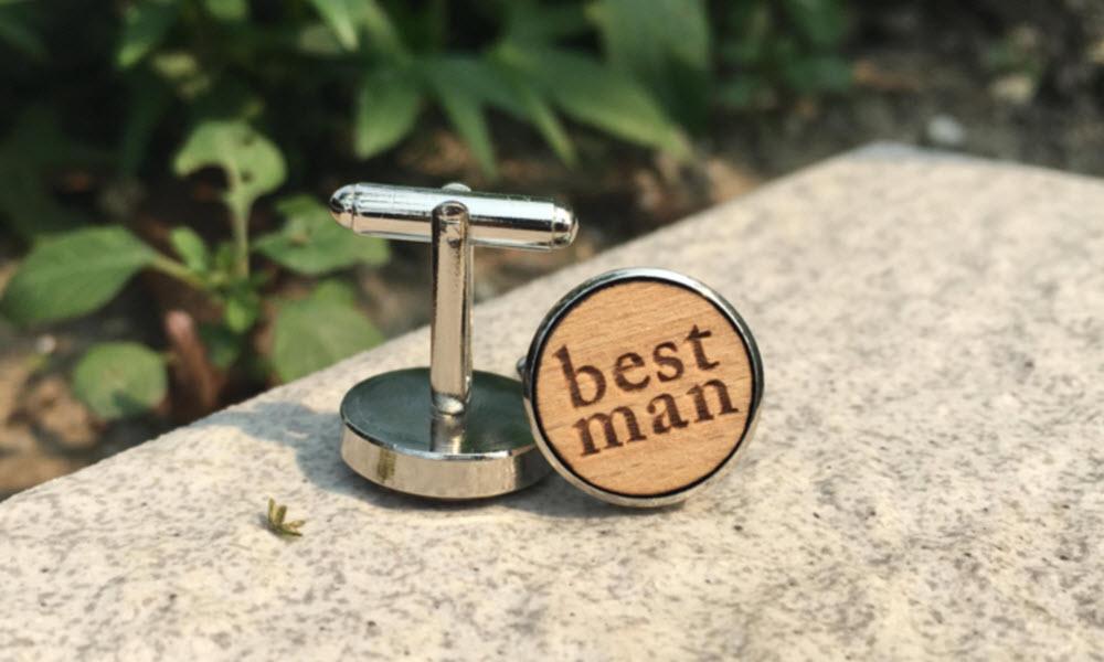 Best Man Wood Cufflinks