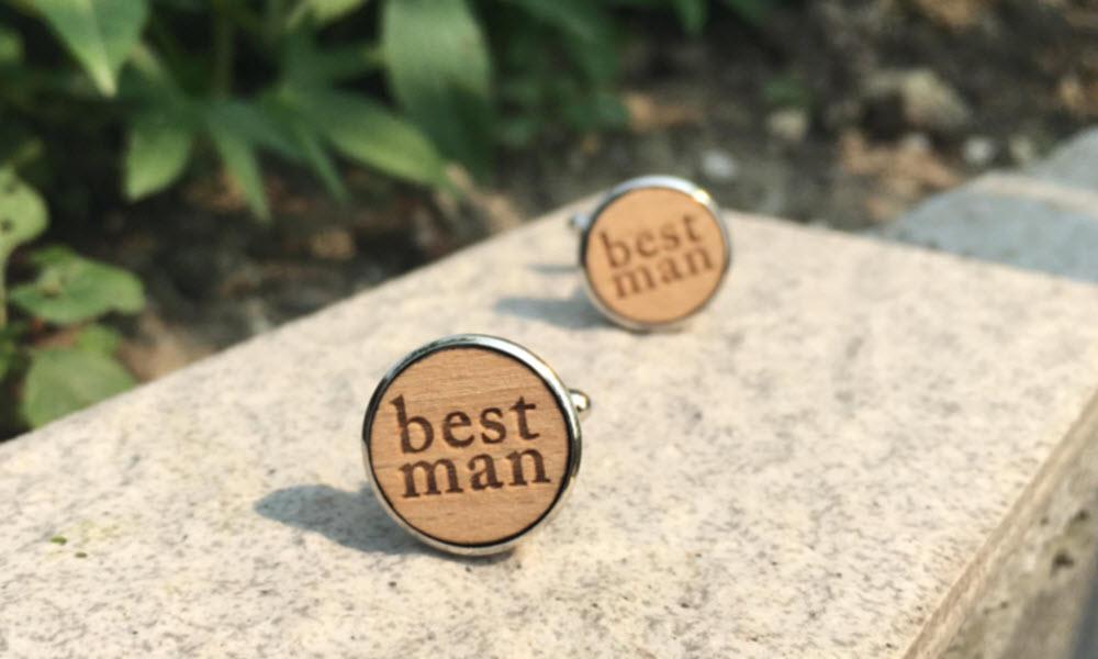 Best Man Wood Cufflinks