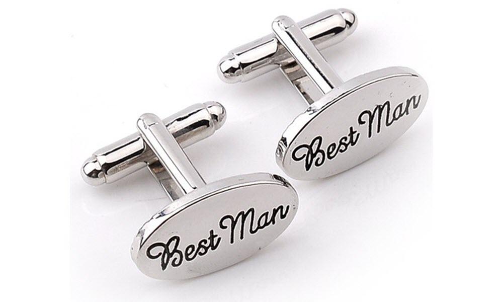 Best Man Cufflinks Silver