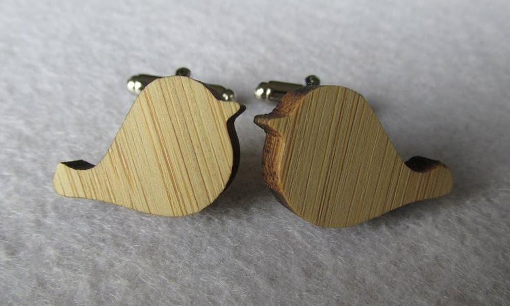 Bird Wood Cufflinks