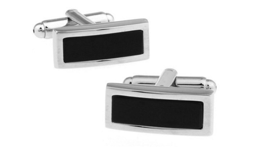 Black Rectangle Cufflinks