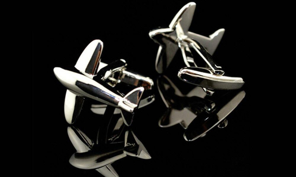 Airplane Cufflinks Silver
