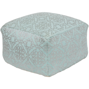 Surya Cecily Cube Pouf - Medallions and Damask - CEPF-3001