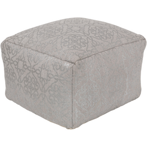 Surya Cecily Cube Pouf - Medallions and Damask - CEPF-3001