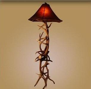 Antlerworx Elk and Mule Deer Standard Floor Lamp (L-12)