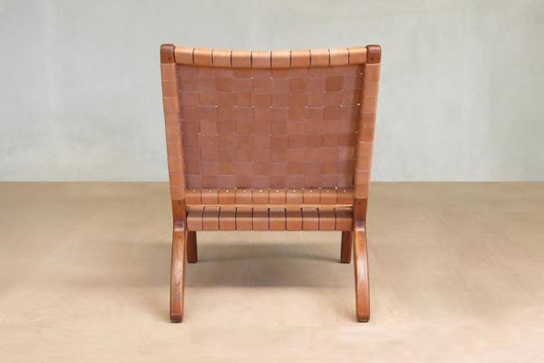 Barley Leather Woven Lounge Chair by Masaya