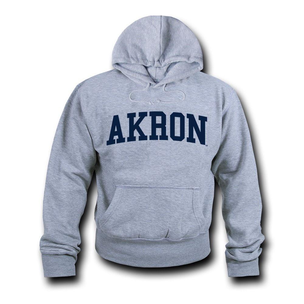 NCAA Akron University Hoodie Sweatshirt Game Day Fleece Pullover Heather Grey-Sweats & Hoodies-W Republic Apparel-S-Casaba Shop