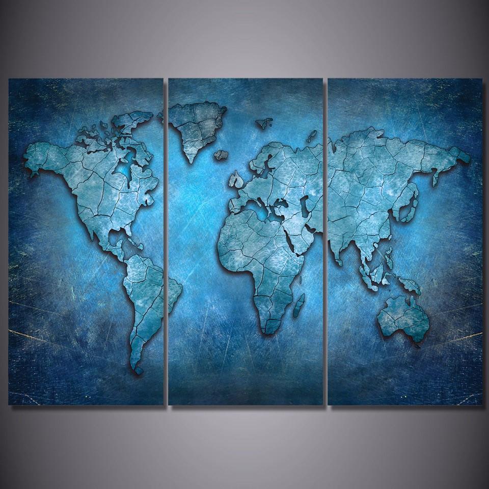 Blue Abstract World Map