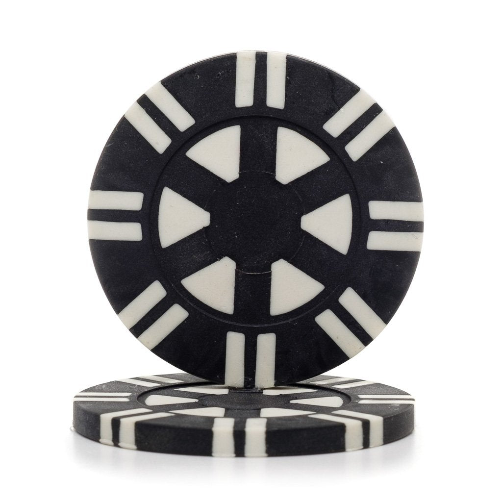 8 Gram 16 Striped Poker Chips (25/Pkg)  Recessed Center