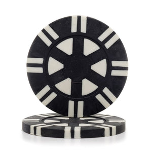 8 Gram 16 Striped Poker Chips (25/Pkg)  Recessed Center