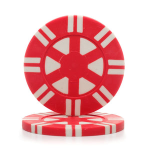 8 Gram 16 Striped Poker Chips (25/Pkg)  Recessed Center