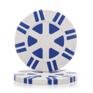 8 Gram 16 Striped Poker Chips (25/Pkg)  Recessed Center